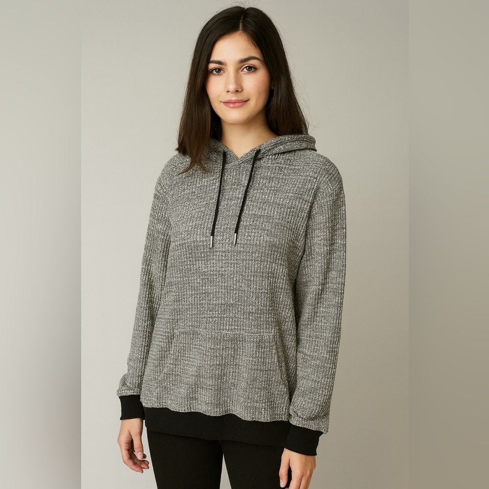 Old Navy Women's waffleknit, Charcoal and Black Hoodie